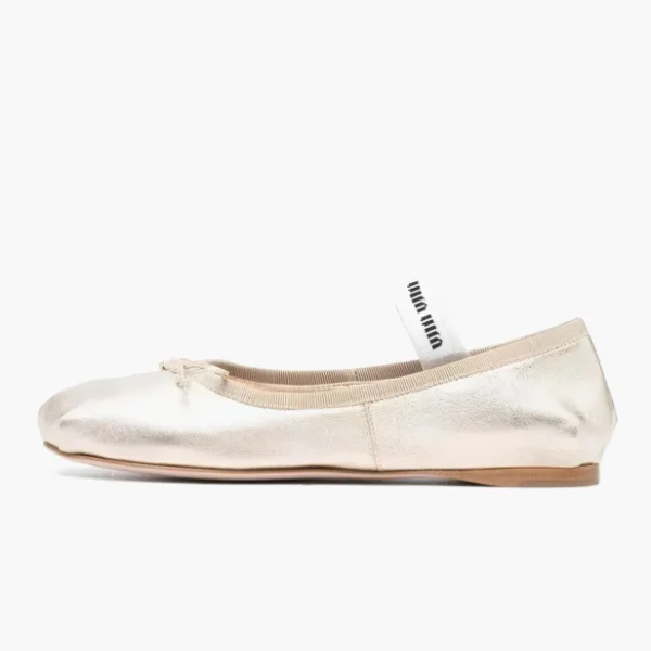 Miu Miu Satin Ballerinas Silver