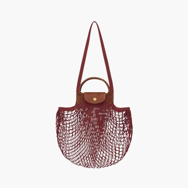 Longchamp Le Pliage Filet Top Handle Bag  Mahogany