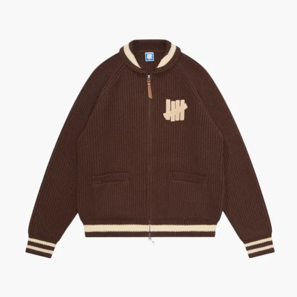 UNDEFEATED Knit Varsity Jacket Brown