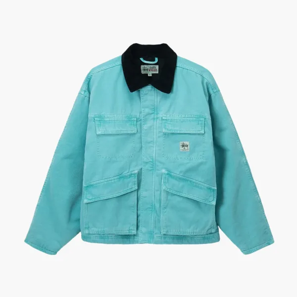Stussy Washed Canvas Shop Jacket Teal