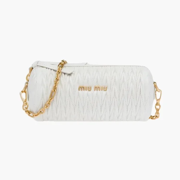 MIU MIU Matelassé Shoulder Bags White