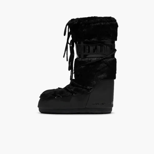 Moon Boot Icon Faux Fur Black
