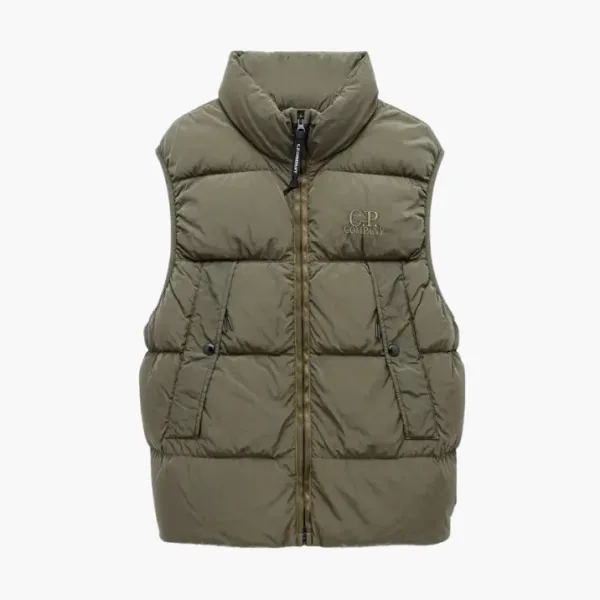 C.P. Company Logo Down Vest Khaki
