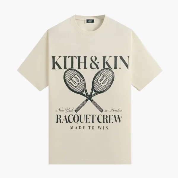 Kith x Wilson Racquet Crew Vintage Tee Sandrift