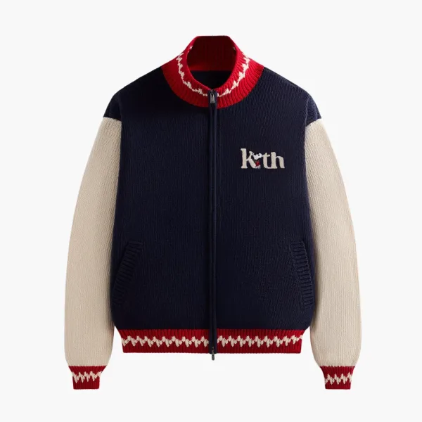 Kith For Peanuts Globe Wyona Full Zip Sweater Nocturnal