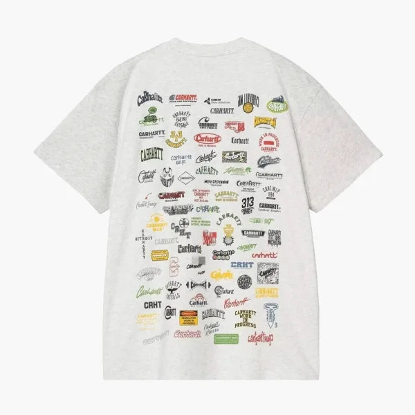 Carhartt WIP Logo Print T-Shirt Ash Grey
