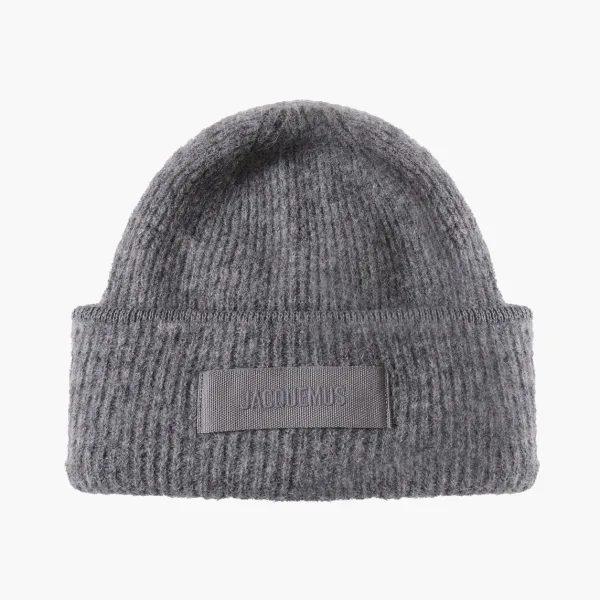 Jacquemus Le Bonnet Gros Grain Beanie Dark Grey