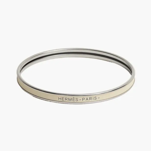 Hermès  Enamel Bangles Unisex Beige