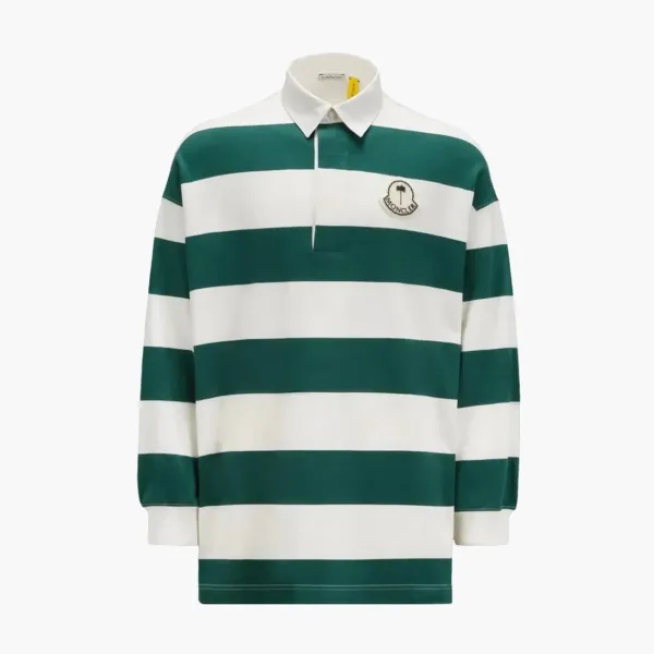 Moncler Striped Long Sleeve Polo Shirt Multicolor