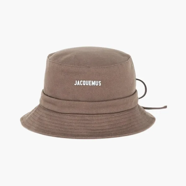 Jacquemus Le Bob Gadjo Bow Knotted Bucket Hat Brown