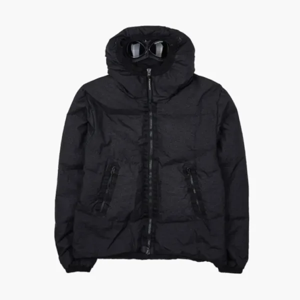 C.P. Company Zwart Taylon L Mixed Google Down Jacket Black