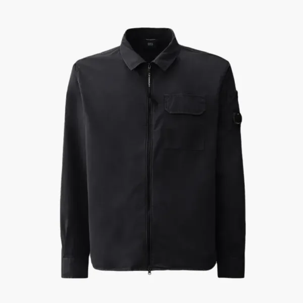 C.P.Company Lens Detail Zipper Closure Long Sleeve Shirt Bue
