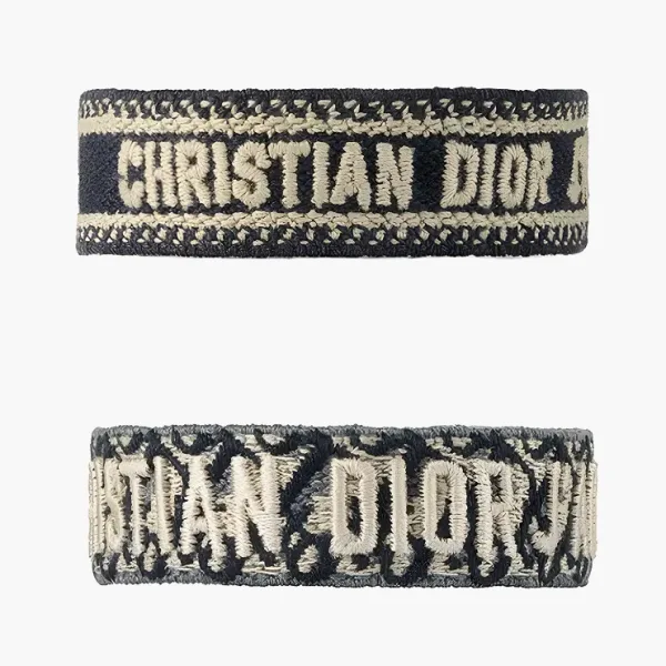 Dior Cotton Woven Wristbands Sea Blue