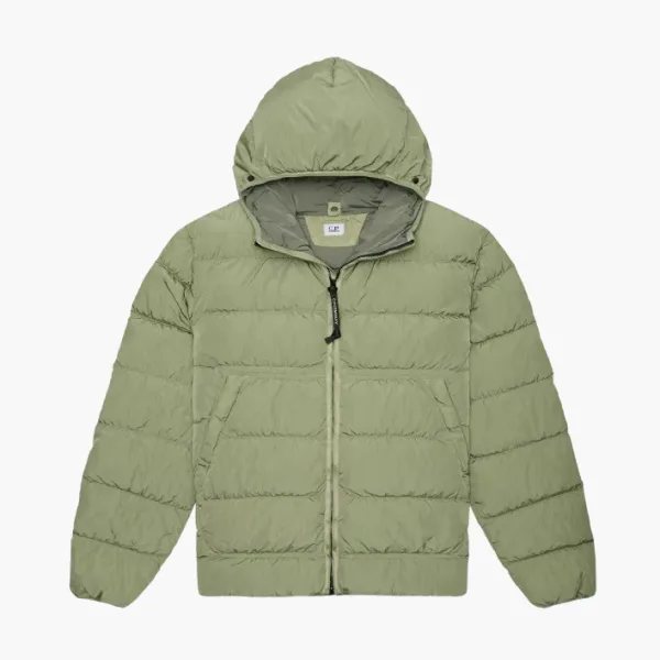C.P. Company Men's Chrome-R Goggle Hooded Down Jacket Green