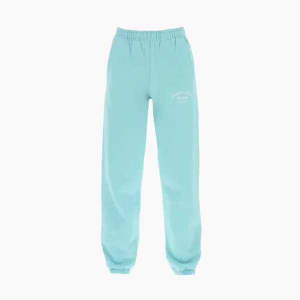 Sporty & Rich Jogger Pants With Printed Logo Light Blue