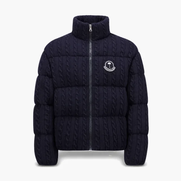 Moncler x Palm Angels Wool Short Down Jacket Night Blue