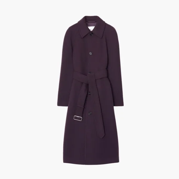 Burberry Wool Car Coat Purple