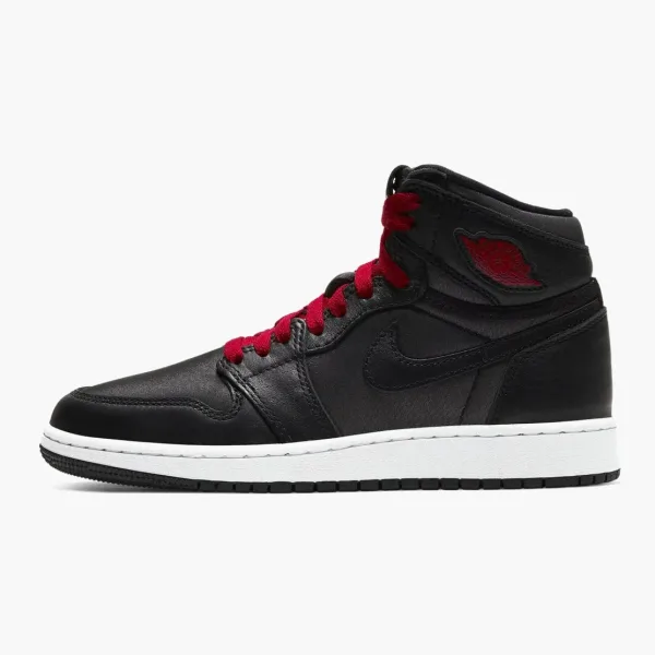 Air Jordan 1 High GS Black Satin / Gym Red