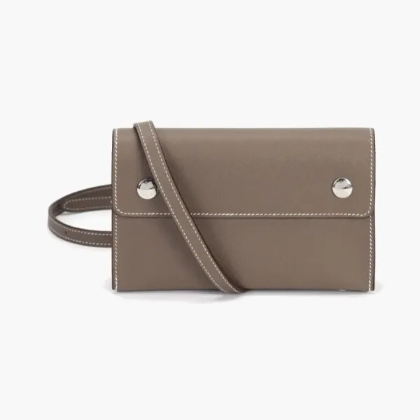 Hermesnap Hermèsnap Epsom Calfskin Wallets Shoulder Bag Brown