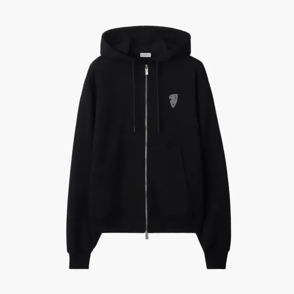 Burberry EKD Cotton Zip Hoodie  Black
