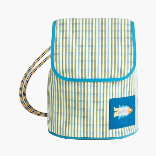 Hermes Cotton Backpack Unisex Blue