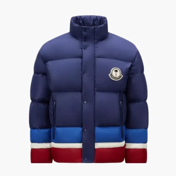 Moncler x Palm Angels Denneny Short Down Jacket Blue/Burgundy/White