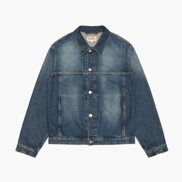 Stussy Trucker Jacket Vintage Denim  Indigo