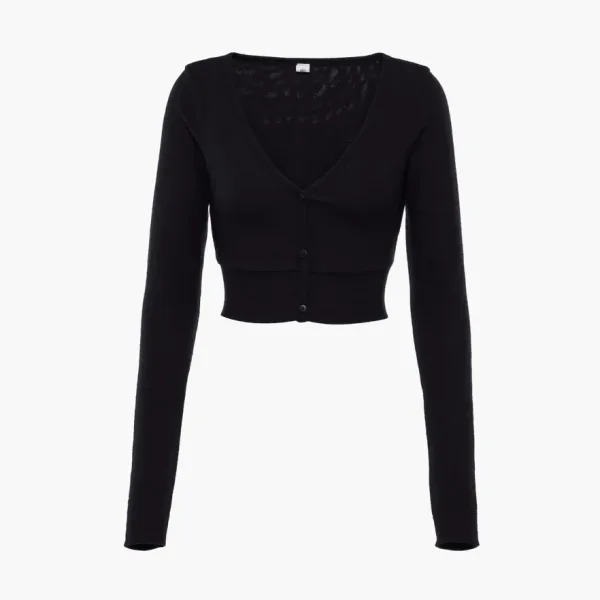 Alo Yoga Alolux Cropped Me Time Cardigan Black