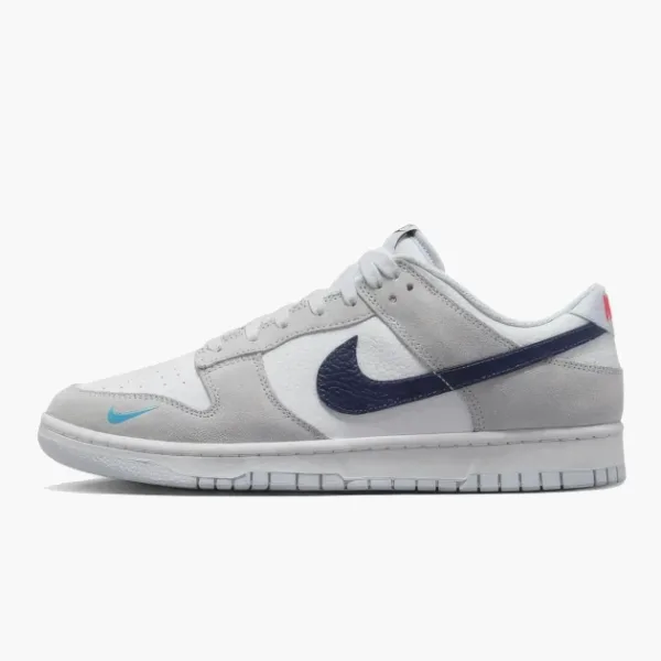 Nike Dunk Low White Grey Navy Aqua Mini Swoosh