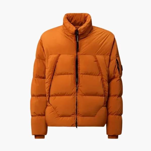 C.P. Company Nycra-R Hooded Down Jacket In Russet Orange