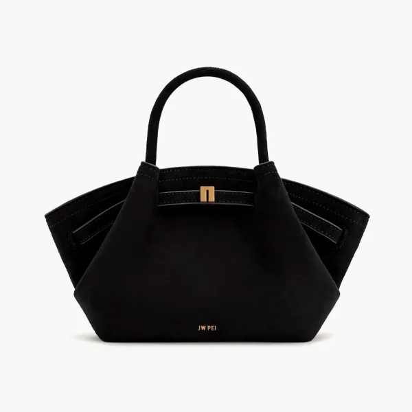 JW PEI Hana Mini Faux Suede Tote Bag Black
