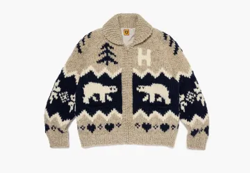 Human Made Polar Bear Cowichian Cardigan Beige