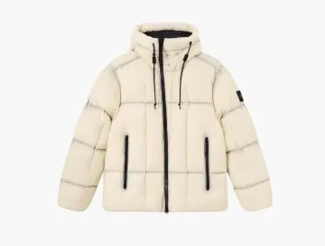 Stone Island Hooded Down Jacket Ivory