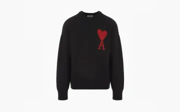 Ami Paris Ami De Coeur Sweater Black/Red