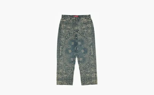 Supreme Bandana Jacquard Baggy Jean Blue