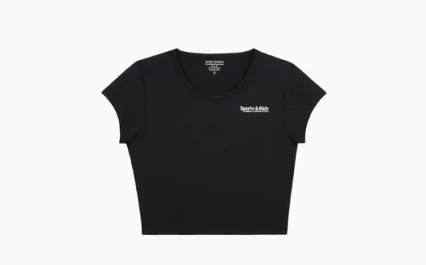 orty & Rich Club Logo Cropped Active T-Shirt WMNS Black/White