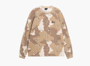 Stussy Raglan Thermal Long-Sleeve Crew Desert Camo