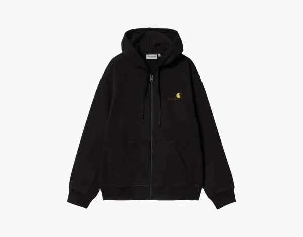 Carhartt WIP Hooded American Script Zip Jacket Black