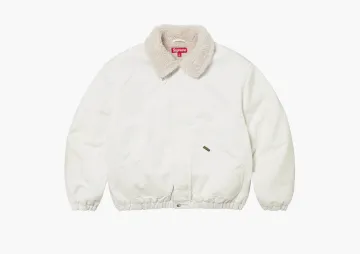 Supreme Faux Shearling Lined Bomber Jacket White