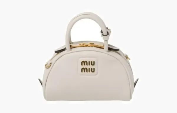 Miu Miu Patent Leather Top-Handle Bag White