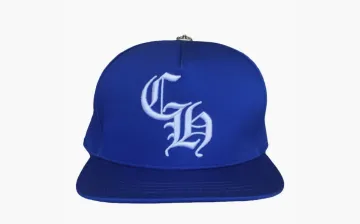 Chrome Hearts 6 Panel On Field CH White Baseball Cap Blue