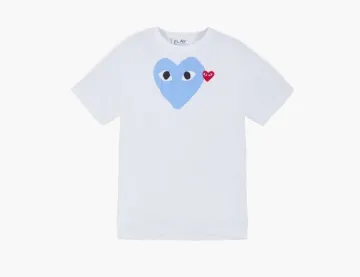 Comme des Garçons Play Double Heart T-Shirt White/Blue