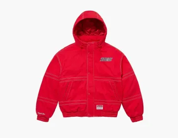 Supreme x Mitchell & Ness Twill Stadium Jacket Red