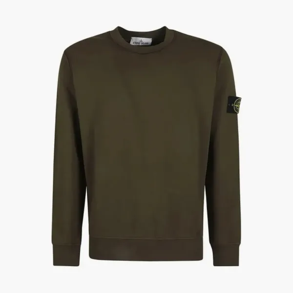 Stone Island Rib Trim Logo Detail Sweatshirt