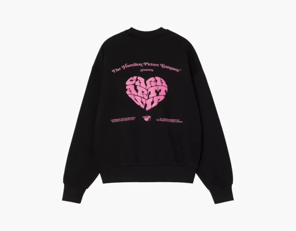 Carhartt WIP Productions Heart Sweatshirt Black Pink