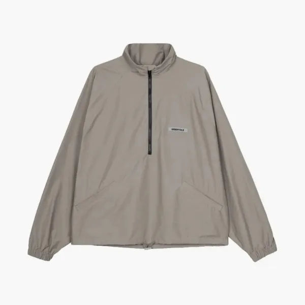 Fear Of God Essentials Half Zip Track Jacket Cement