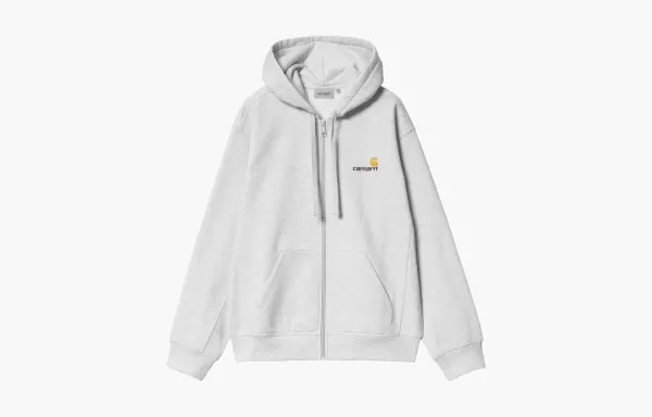 Carhartt WIP Hooded American Script Zip Jacket Grey