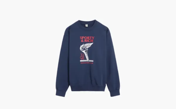 Sporty & Rich Torch Unisex Sweatshirt Blauw