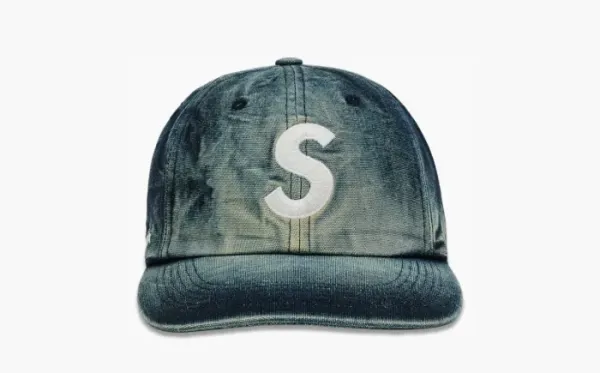 Supreme Cordura Denim S Logo 6-Panel Bleached Indigo
