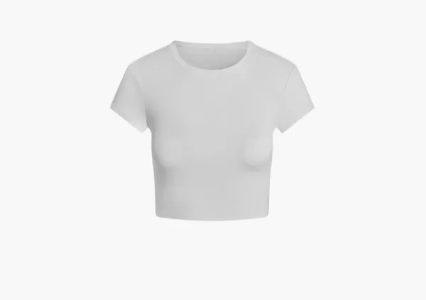 Alo Yoga Soft Crop Finesse Short Sleeve White